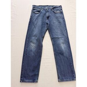 Levi's 505 Jeans Mens 34x30 Blue Medium Wash Regular Straight Distressed Denim